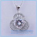 925 Sterling Silver Jewelry Main Product Hot Sale Shining Diamond Pendant Necklace With Rhodium Plated